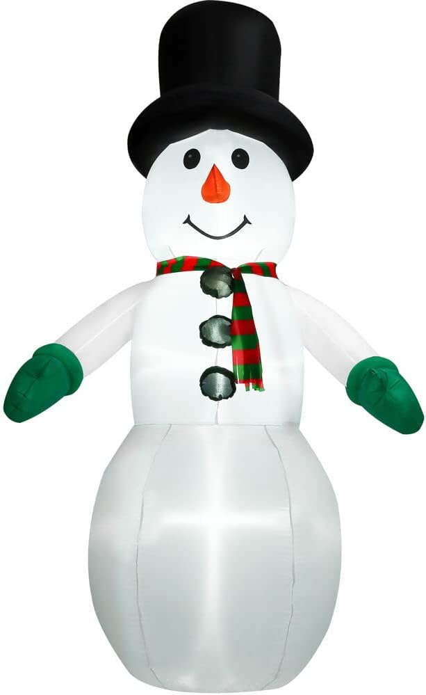 Farm 20ft. Tall Pre-Lighted Christmas Inflatable | Happy Snowman with RGB Lights and Storage Bag | Outdoor Holiday Amplified Holiday Celebration Party Decoration
