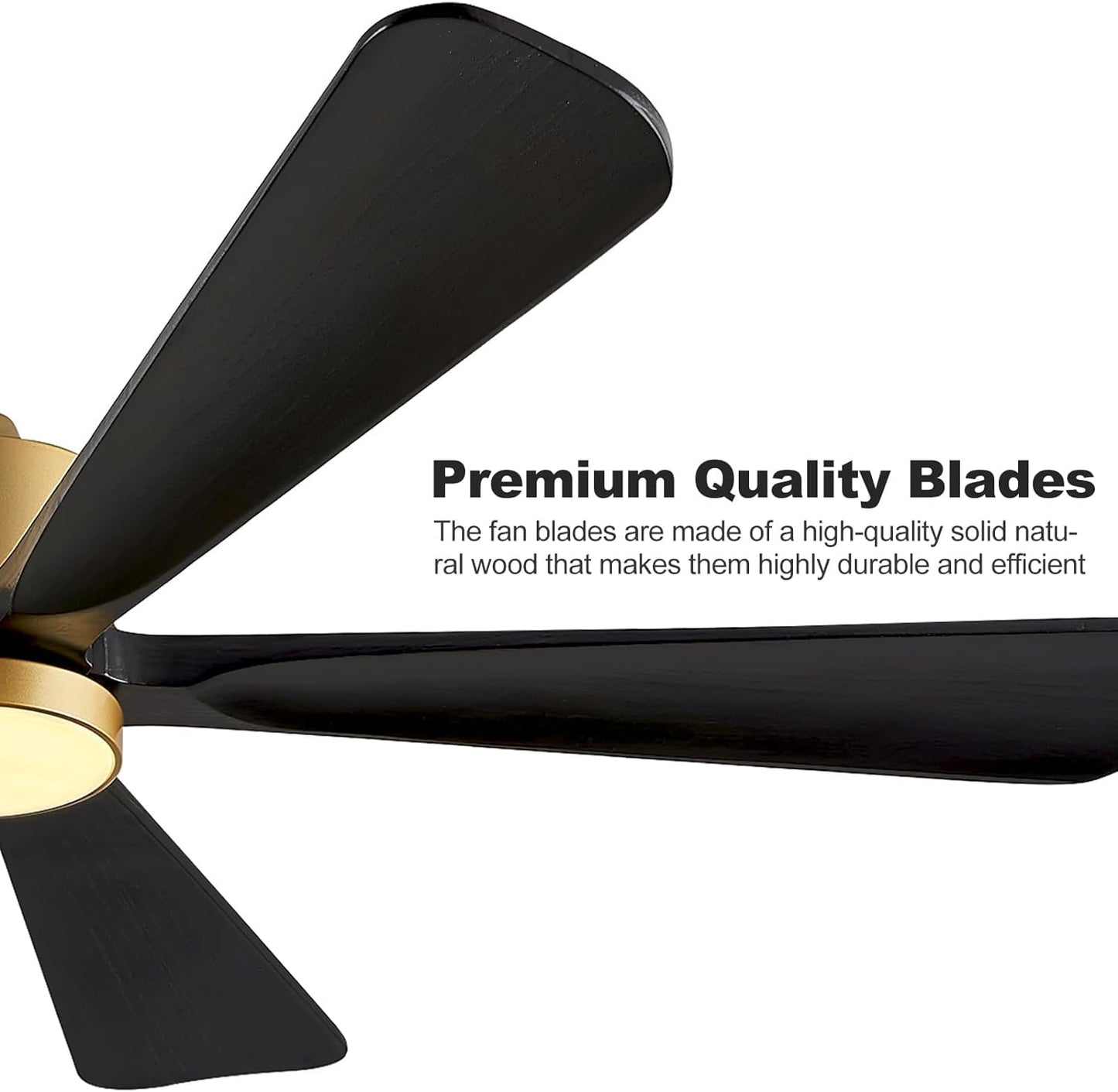 Ceiling Fans with Lights, 60 inch Outdoor Ceiling Fans with Lights for Patio and Remote Control, Modern Ceiling Fan with Light, 5 Solid Wood Blades 6-Speed Reversible DC Motor (Dark Brown)