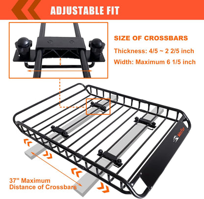 Roof Rack Universal Roof Basket 51" X 36" X 5" + Waterproof Bag
