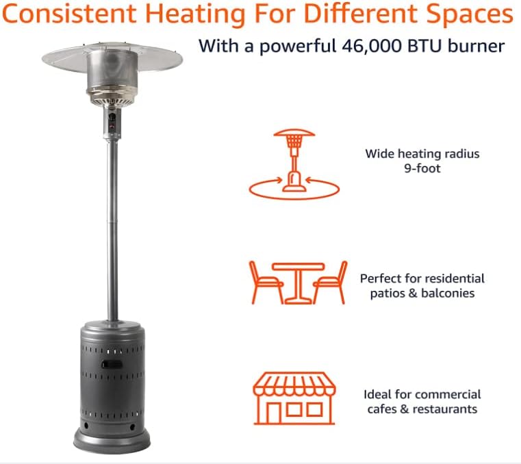 46,000 BTU Outdoor Propane Patio Heater