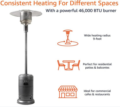 46,000 BTU Outdoor Propane Patio Heater