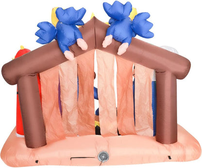 Farm 20ft. Tall Pre-Lighted Christmas Inflatable | Happy Snowman with RGB Lights and Storage Bag | Outdoor Holiday Amplified Holiday Celebration Party Decoration