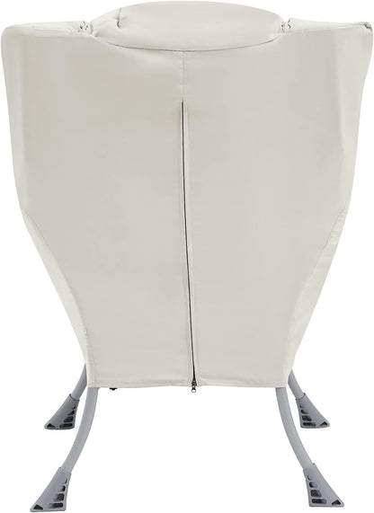 Living and More High Back Sofa Chair, Modern Fabric Lazy Chair, Accent Contemporary Lounge Chair, Cool Grey