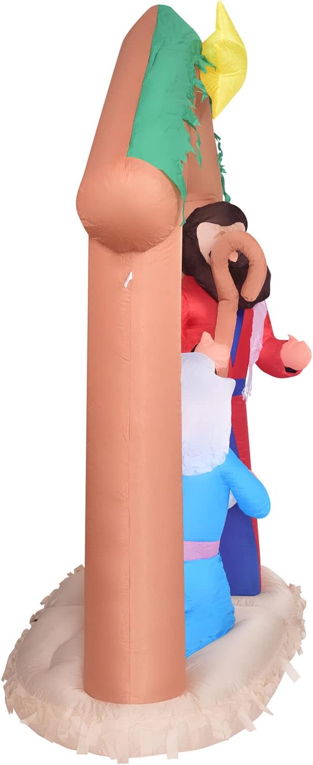 Farm 20ft. Tall Pre-Lighted Christmas Inflatable | Happy Snowman with RGB Lights and Storage Bag | Outdoor Holiday Amplified Holiday Celebration Party Decoration