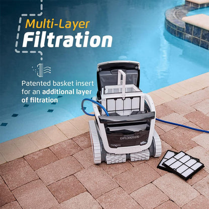 Robotic Pool Vacuum Cleaner All Pools up to 30 FT - Scrubber Brush Easy Top Load Filters