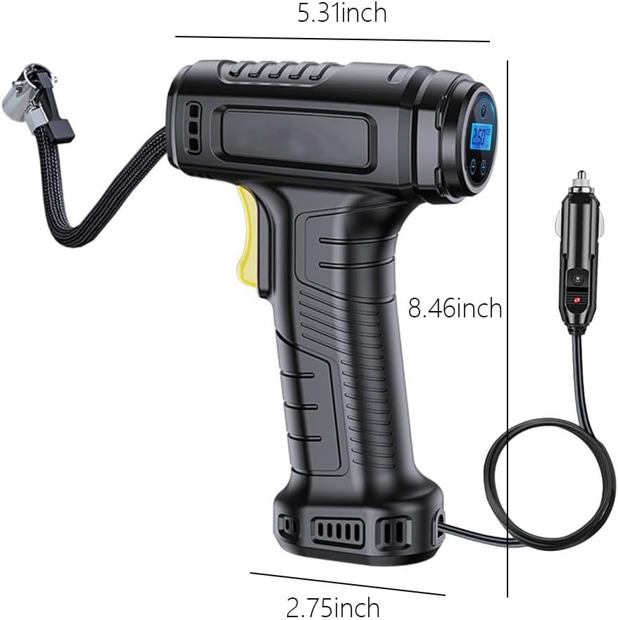 Tire Inflator Pump with Emergency LED Light - 12V