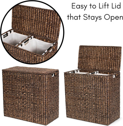 Extra large split gift basket with lining