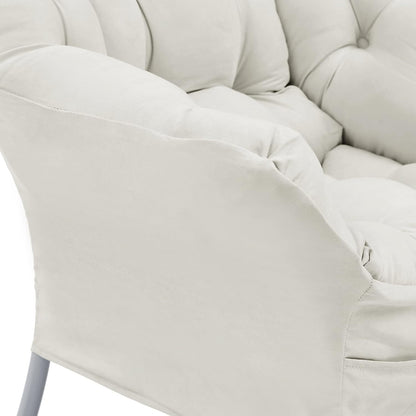 Living and More High Back Sofa Chair, Modern Fabric Lazy Chair, Accent Contemporary Lounge Chair, Cool Grey