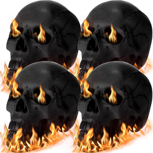 4-Pack Fire Pit Skull Dummy Skull Halloween Decoration