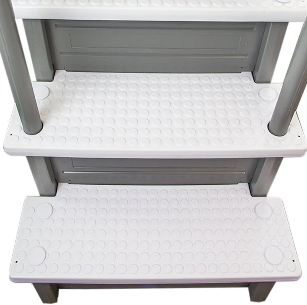 Select Anti-Slip in-Pool Steps | Gray | for Above Ground Swimming Pools | Can Mount to Decks 48" to 54" H | Safety Stairs Capacity Up to 300 lbs
