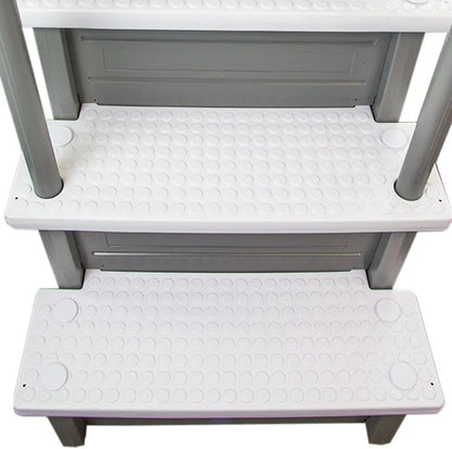 Select Anti-Slip in-Pool Steps | Gray | for Above Ground Swimming Pools | Can Mount to Decks 48" to 54" H | Safety Stairs Capacity Up to 300 lbs