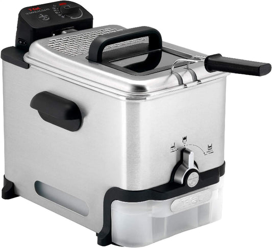 T-Fal Ultimate Steel Deep Fryer with Basket 3.5 Liter Oil and 2.6 Pound Food Capacity