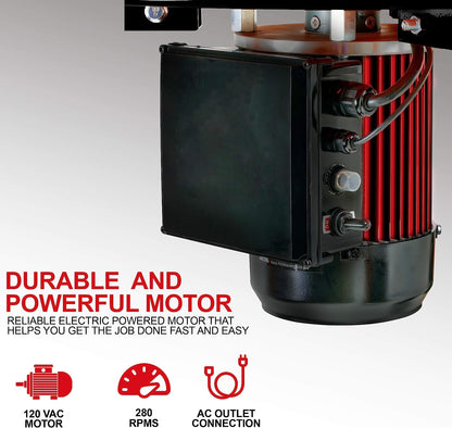 Kitchener Chicken Plucker De-Feather Remover Poultry and Fowl Food Processor Electric Stainless Steel Heavy Duty 1HP 120VAC 280RPM GFCI Connector 92 Soft Fingers 20" Drum Diameter