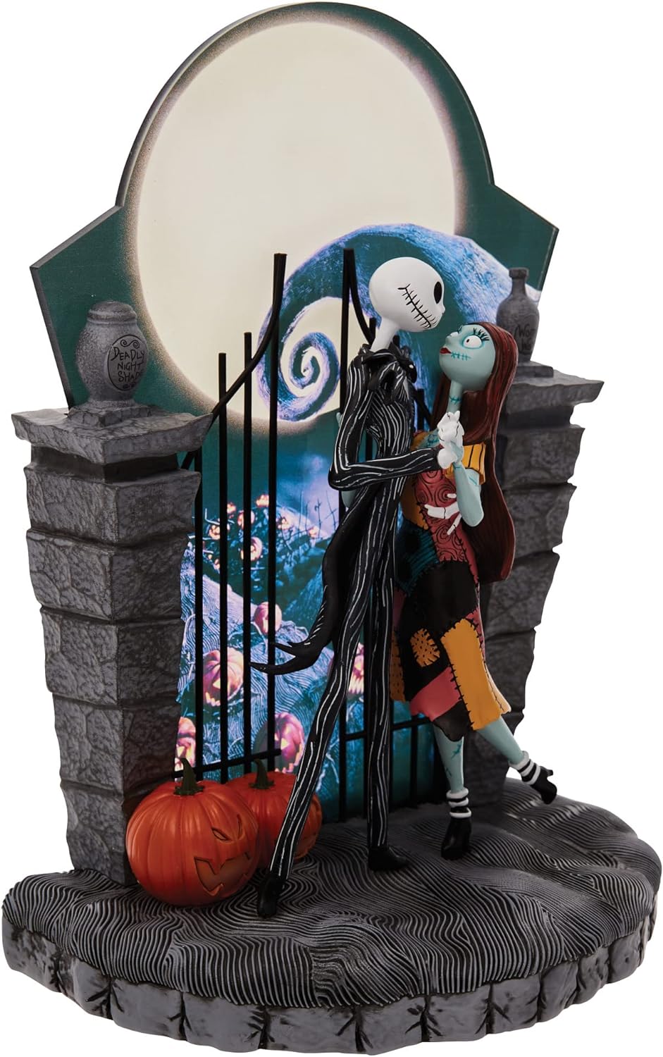 Nightmare Jack and Sally Dancing Light Statue, 9"