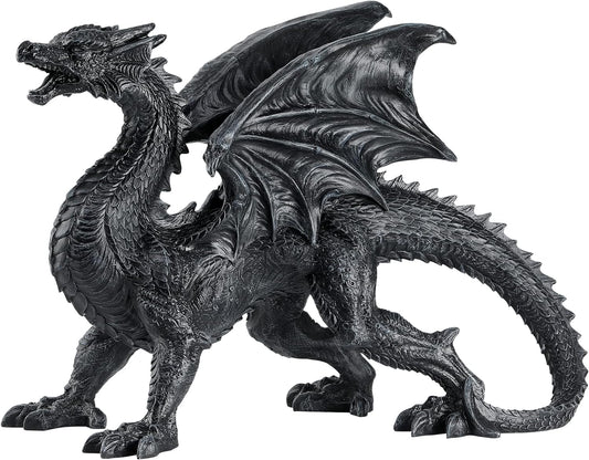 Large size gothic roaring pterosaur statue fantasy decoration