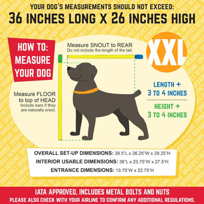 SportPet Designs Plastic Kennels Rolling Plastic Airline Approved Wire Door Travel Dog Crate, XXX-Large, Gray