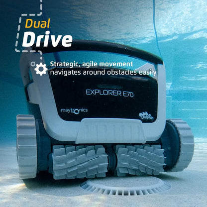 Robotic Pool Vacuum Cleaner All Pools up to 30 FT - Scrubber Brush Easy Top Load Filters