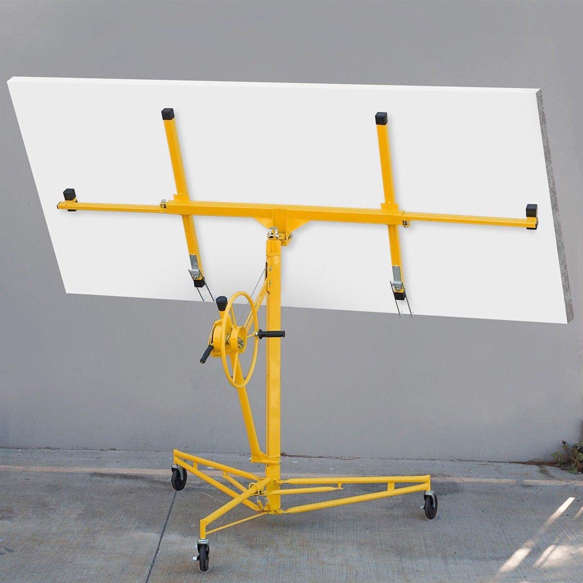Stark USA 65044 65044 Drywall Lift 11' Yellow Rolling Sheetrock Panel Hoist Jack