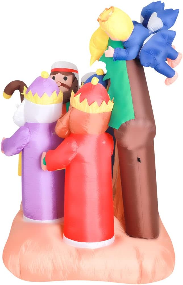 Farm 20ft. Tall Pre-Lighted Christmas Inflatable | Happy Snowman with RGB Lights and Storage Bag | Outdoor Holiday Amplified Holiday Celebration Party Decoration