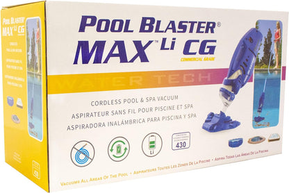 POOL BLASTER Max CG Commercial Grade Cordless Rechargeable Pool Vacuum Cleaner, High Capacity, Increased Power, 60 Min Run Time, Handheld, Hoseless, for In-Ground and Above Ground Pools