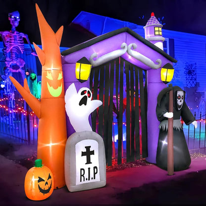 9ft Halloween Inflatable Decorated Haunted House