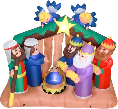 Farm 20ft. Tall Pre-Lighted Christmas Inflatable | Happy Snowman with RGB Lights and Storage Bag | Outdoor Holiday Amplified Holiday Celebration Party Decoration