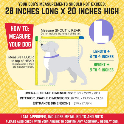 SportPet Designs Plastic Kennels Rolling Plastic Airline Approved Wire Door Travel Dog Crate, XXX-Large, Gray