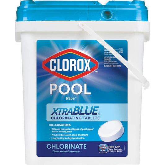 Clorox Pool&Spa XtraBlue 3 in Long Lasting Chlorinating Tablets 35-lb Bucket 3-in Pool Chlorine Tabs
