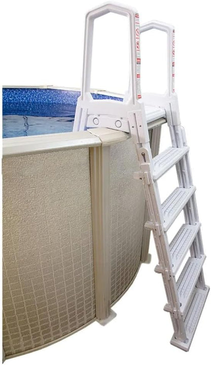 Select Anti-Slip in-Pool Steps | Gray | for Above Ground Swimming Pools | Can Mount to Decks 48" to 54" H | Safety Stairs Capacity Up to 300 lbs