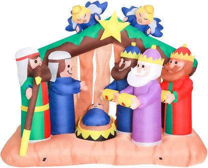 Farm 20ft. Tall Pre-Lighted Christmas Inflatable | Happy Snowman with RGB Lights and Storage Bag | Outdoor Holiday Amplified Holiday Celebration Party Decoration