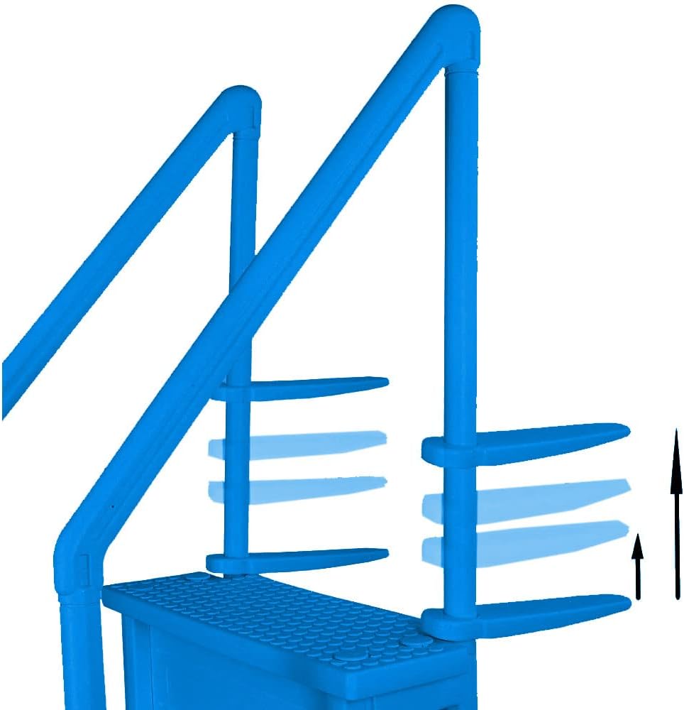 Select Anti-Slip in-Pool Steps | Gray | for Above Ground Swimming Pools | Can Mount to Decks 48" to 54" H | Safety Stairs Capacity Up to 300 lbs
