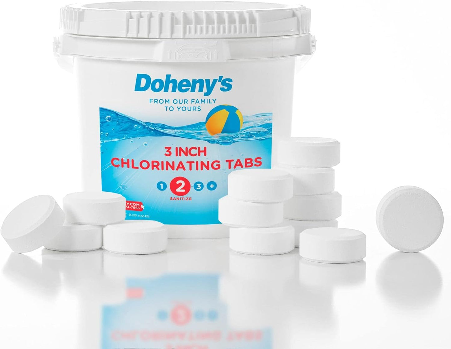 Doheny's 3 Inch Stabilized Chlorine Tablets | Pro-Grade Pool Sanitizer, Long Lasting, Slow Dissolving, 99% Pure Tri-Chlor, Individually Wrapped - 50lb