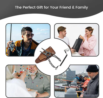 RXLUY Titanium Fishing Pliers, Premium Saltwater Fishing Gear, Tungsten Cutters, Split Ring Hook Remover, Knot Tying Tool with Lanyard, Ice Fishing, Sea Fishing Kit Gifts for Men