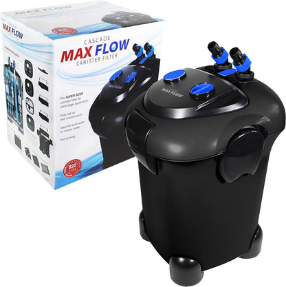 Cascade Max Flow Aquarium Canister Filter – Great for Extra Large Fish Tanks – Perfect for 250+ Gallon Aquariums – 820 Gallons per Hour (GPH)