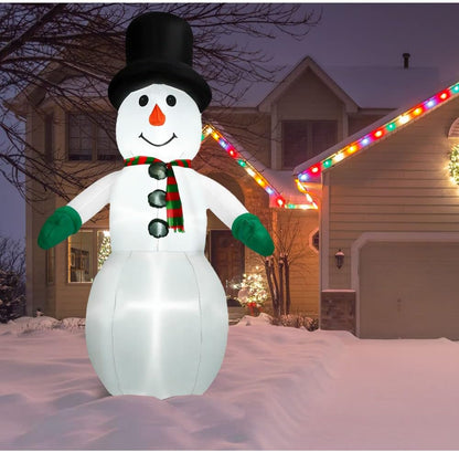 Farm 20ft. Tall Pre-Lighted Christmas Inflatable | Happy Snowman with RGB Lights and Storage Bag | Outdoor Holiday Amplified Holiday Celebration Party Decoration
