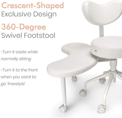 Pipersong Meditation Chair, Home Office Desk Chair, Cross Legged Chair with Lumbar Support and Adjustable Stool