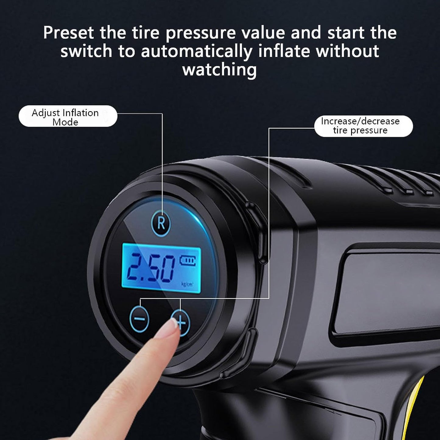 Tire Inflator Pump with Emergency LED Light - 12V