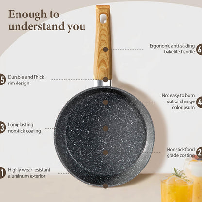 Kitchen Academy Induction Cookware Sets - 12 Piece Green Cooking Pan Set, Granite Nonstick Pots and Pans Set