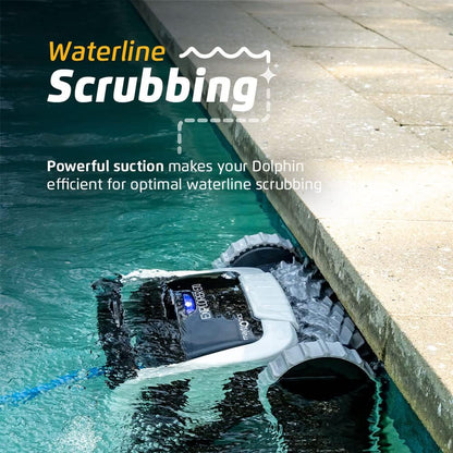 Robotic Pool Vacuum Cleaner All Pools up to 30 FT - Scrubber Brush Easy Top Load Filters