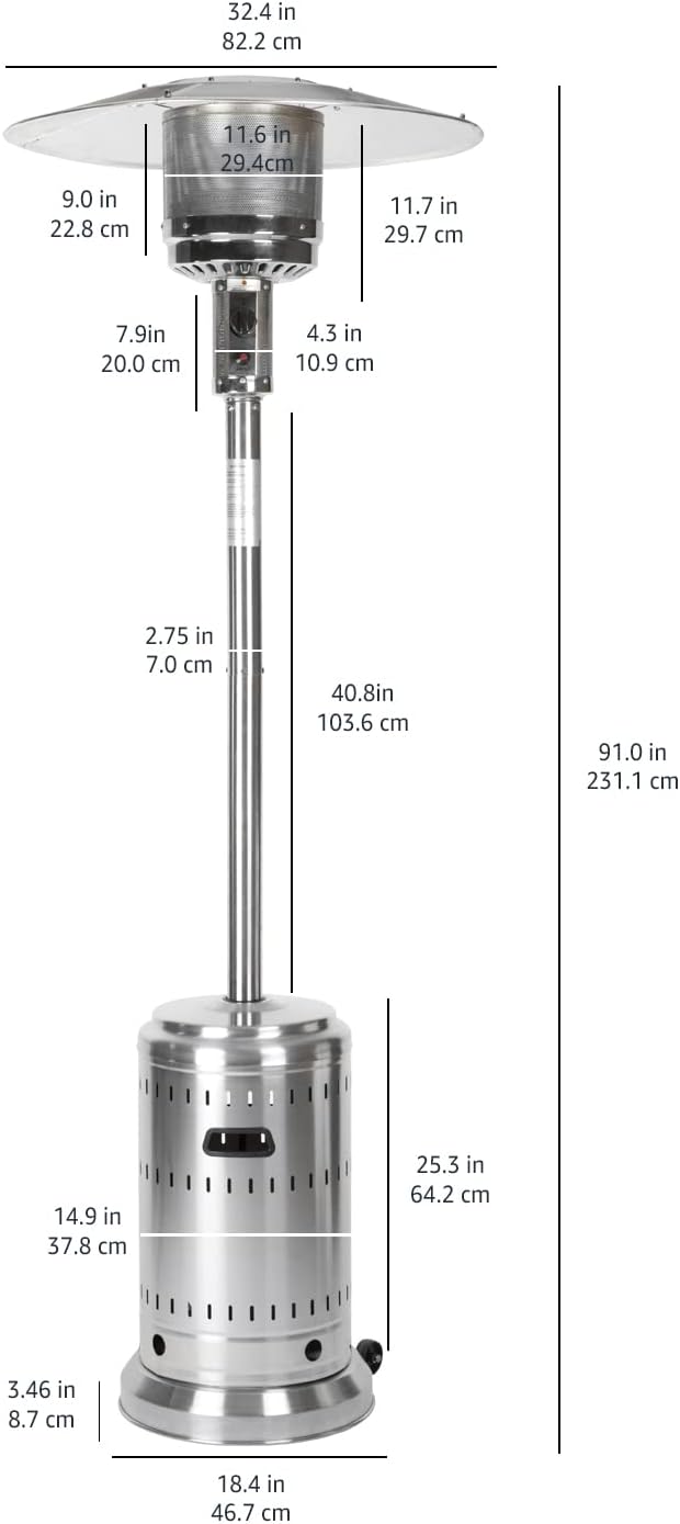 46,000 BTU Outdoor Propane Patio Heater