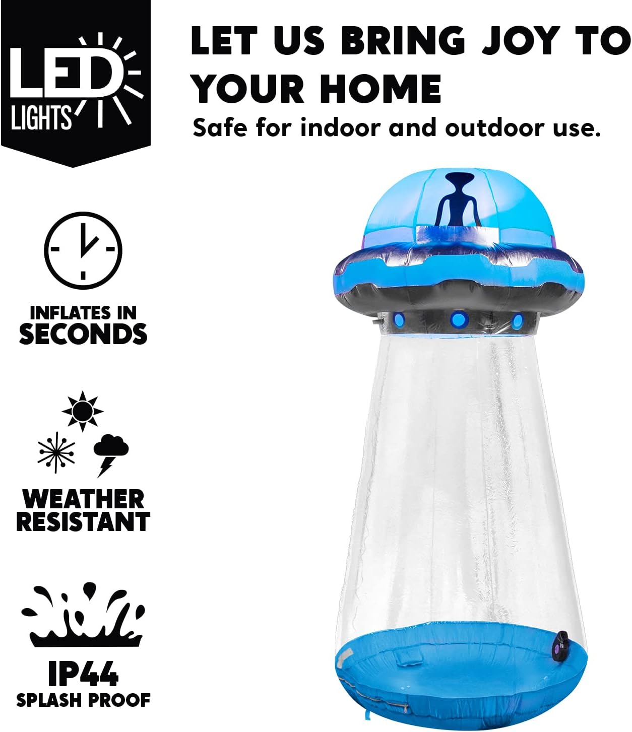 9ft Tall Halloween Inflatable UFO Yard Decoration