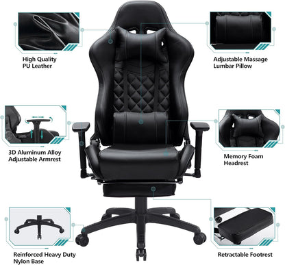 Classic PU Leather Large and Tall Ergonomic Computer Chair
