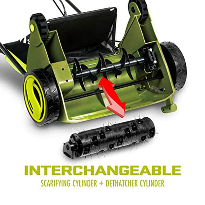 12-Amp 13-Inch Electric Dethatcher and Scarifier w/Removeable 8-Gallon Collection Bag
