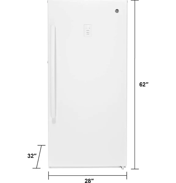 GE 14.1 Cu. ft. White Frost-free Upright Freezer FUF14DLRWW
