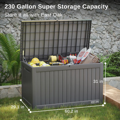 230 Gallon Deck Box, Outdoor Storage Box with Padlock