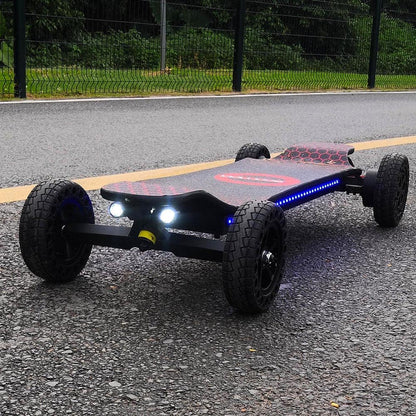 Electric Skateboard 4000 Watts | 12S3P | 35 mph | 22 Mile Range | 6" Wheels | Cool Lights |