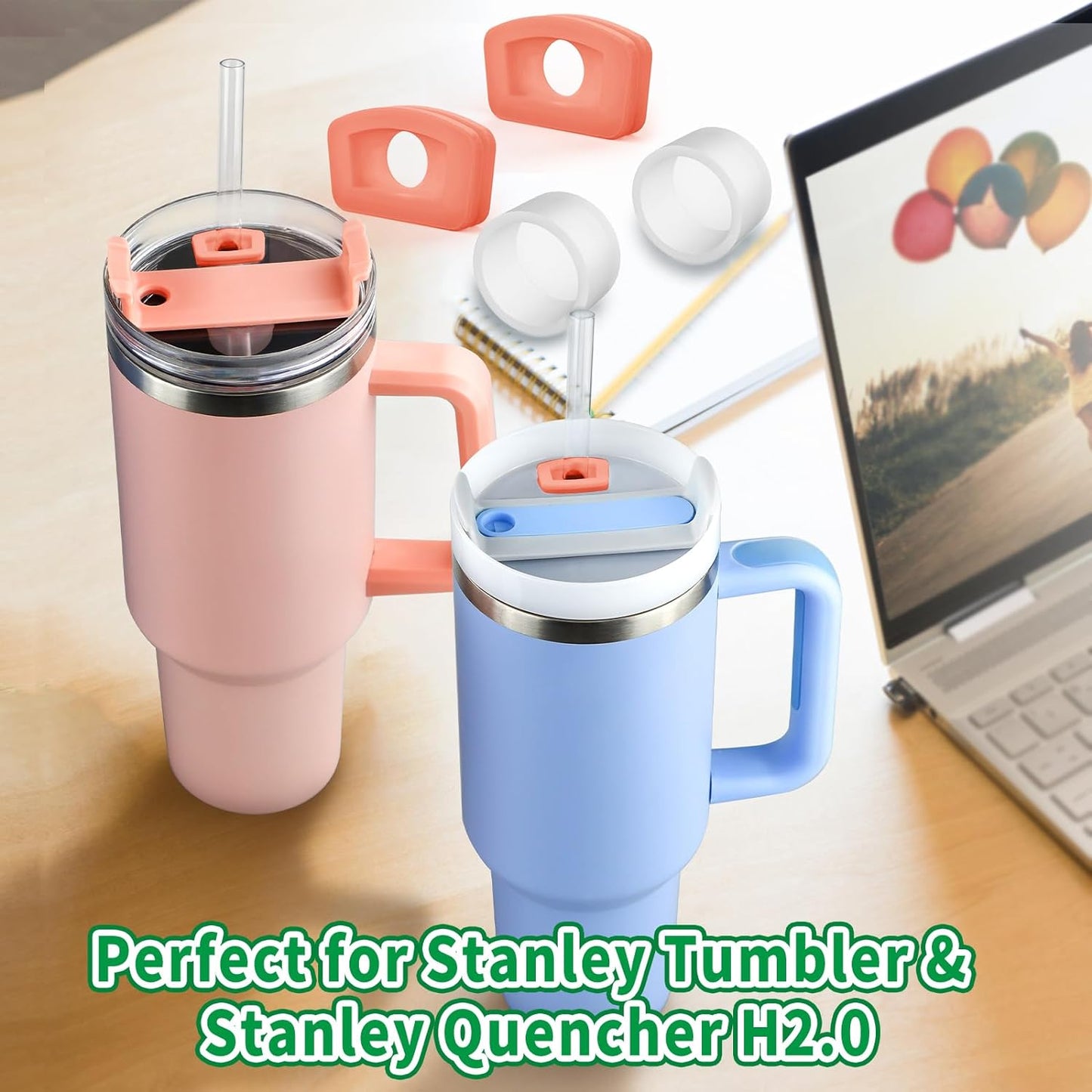 40 oz 30 oz tumbler with handle and anti-spill stopper