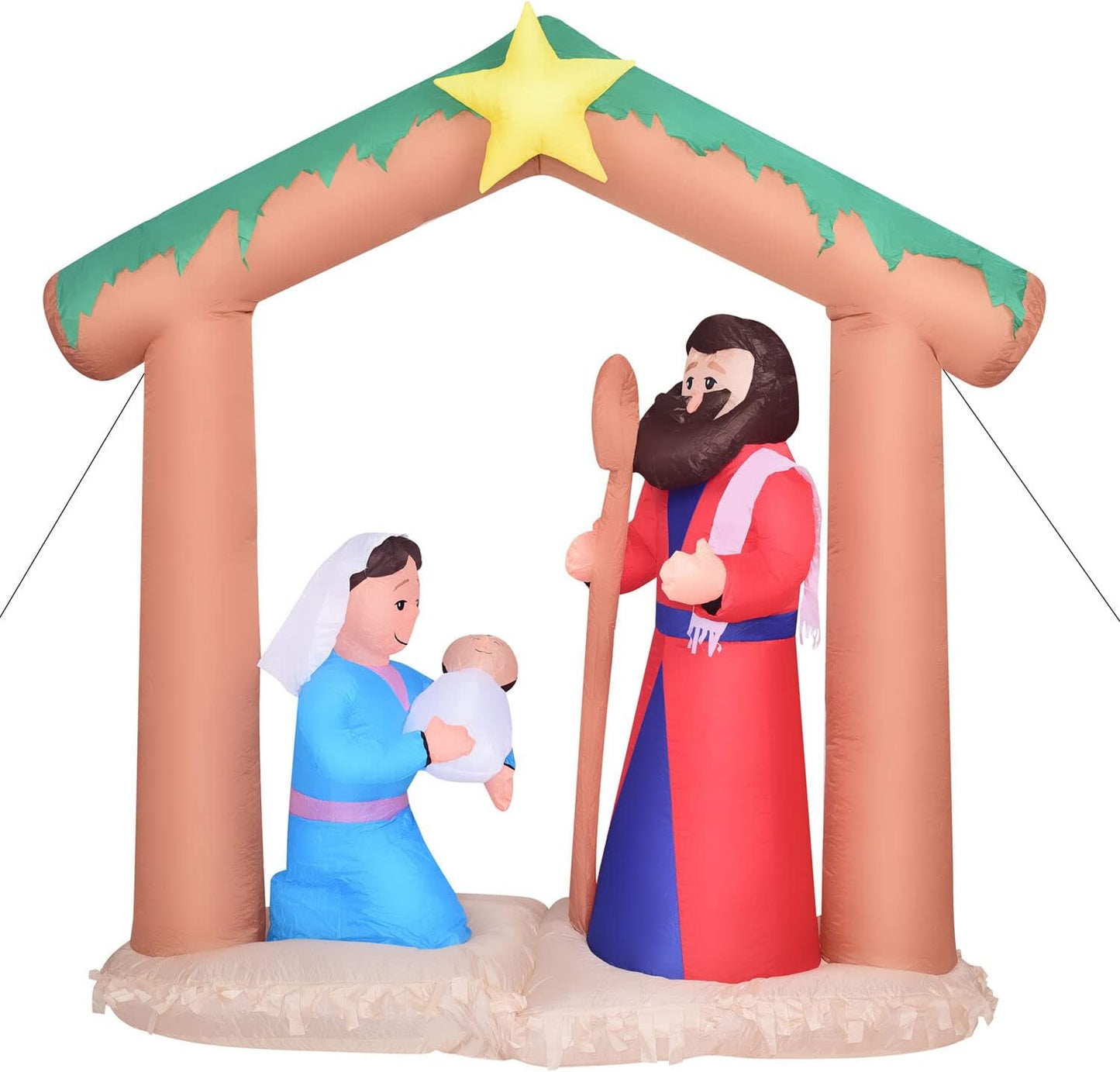 Farm 20ft. Tall Pre-Lighted Christmas Inflatable | Happy Snowman with RGB Lights and Storage Bag | Outdoor Holiday Amplified Holiday Celebration Party Decoration