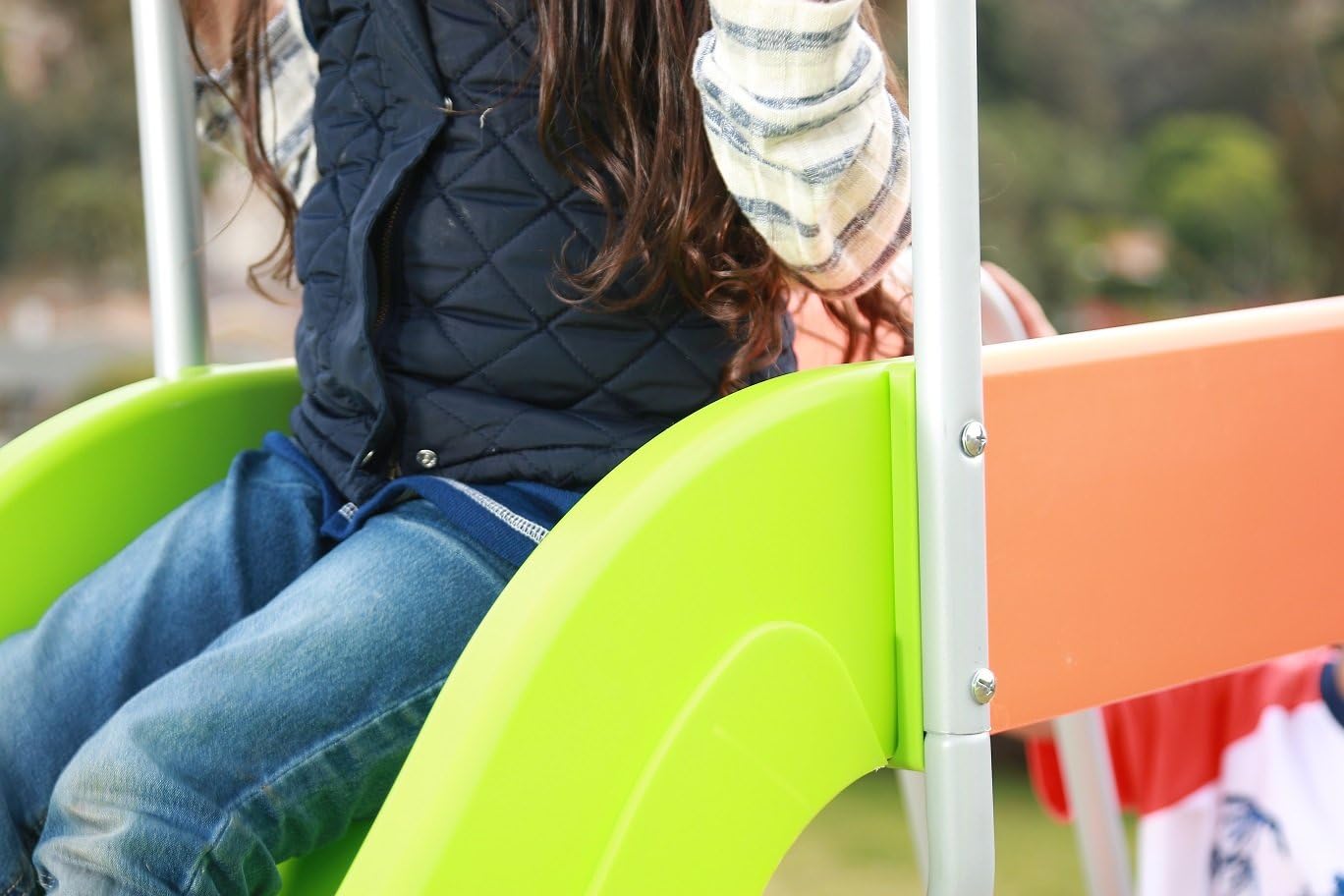 Outdoor Play Set Kids Slide: 10 ft Freestanding Climber, Swingsets, Playground Jungle Gyms Kids Love – Above Ground Pool Slide for Summer Backyard