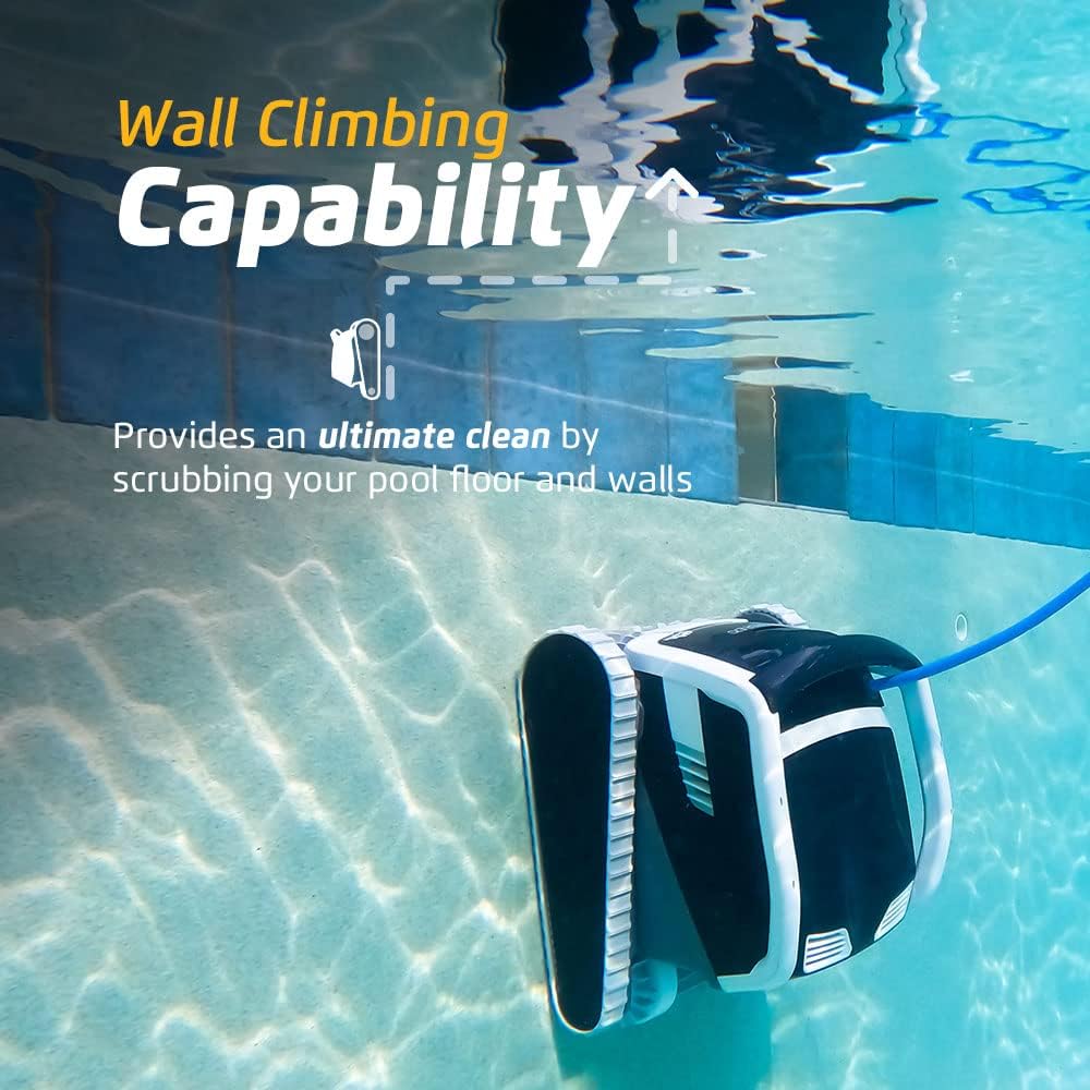 Robotic Pool Vacuum Cleaner All Pools up to 30 FT - Scrubber Brush Easy Top Load Filters